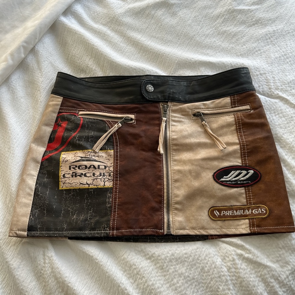 Jaded LNDN daytona leather skirt